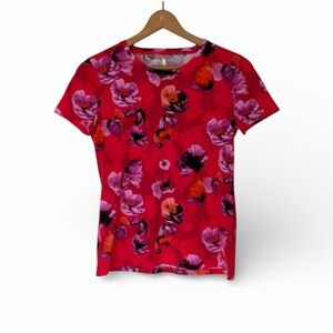 Banana Republic Red Floral Top Size Medium EUC